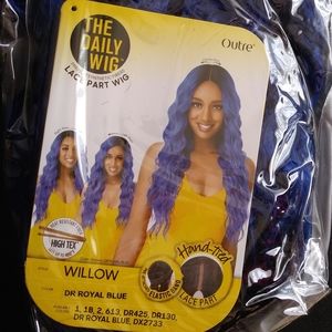 Blue Wavy Synthetic Wig